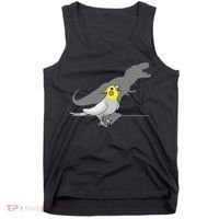Cute Screaming Parrot Funny T Rex Cockatiel Tank Top thumb 0