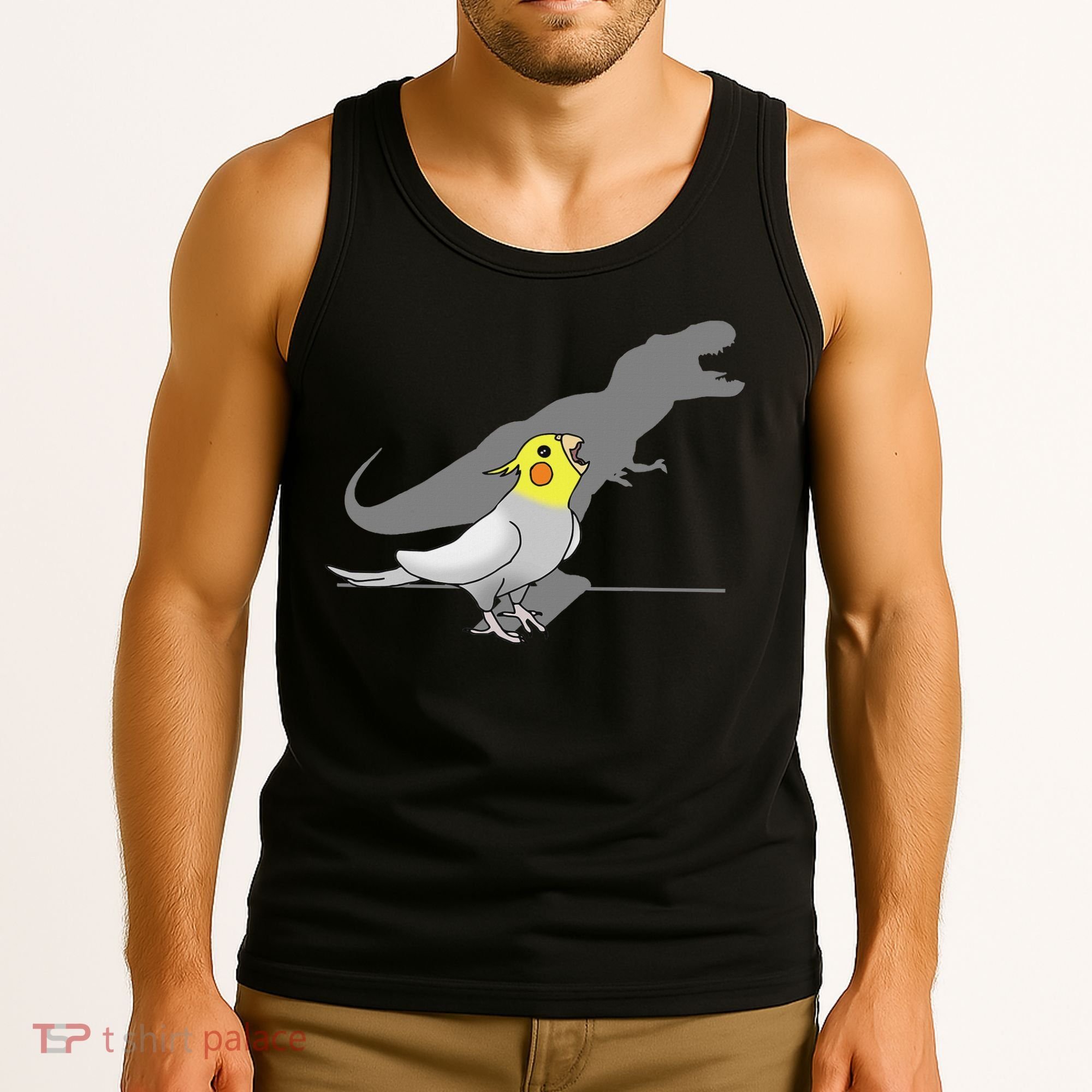 Cute Screaming Parrot Funny T Rex Cockatiel Tank Top