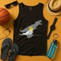 Cute Screaming Parrot Funny T Rex Cockatiel Tank Top thumb 4