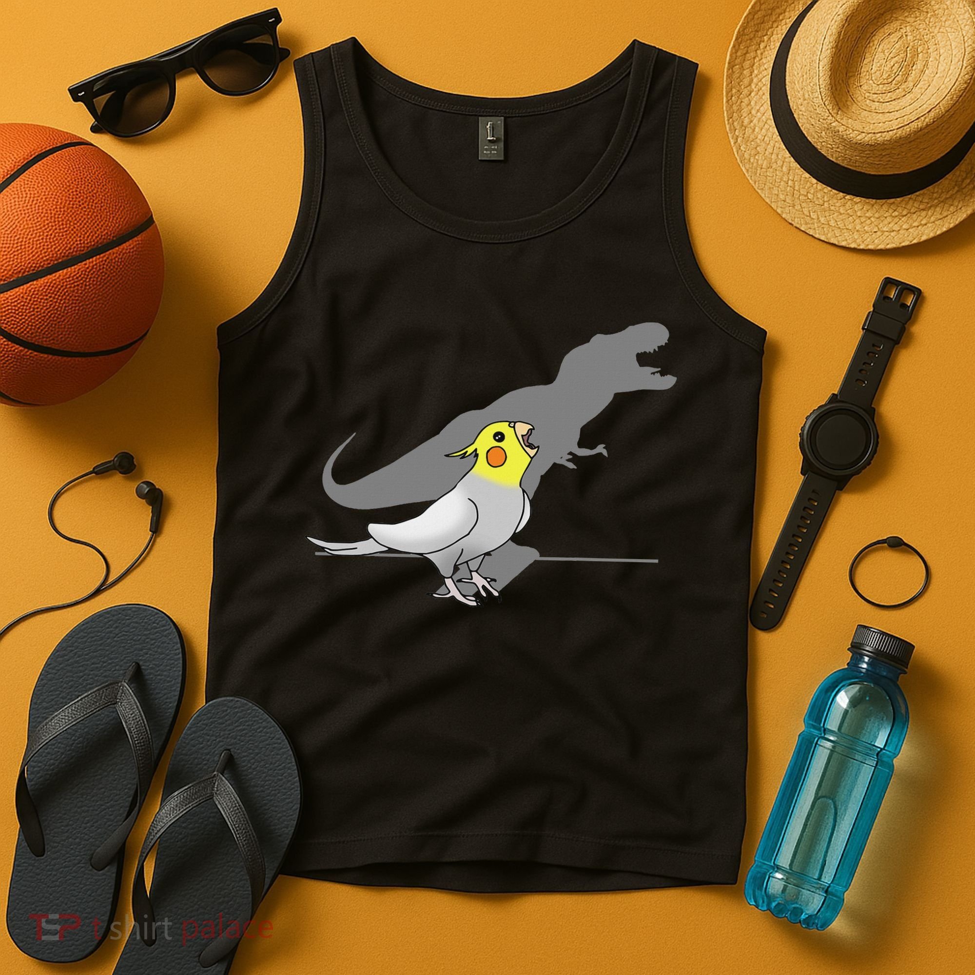 Cute Screaming Parrot Funny T Rex Cockatiel Tank Top