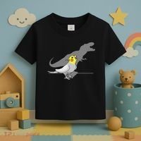 Cute Screaming Parrot Funny T Rex Cockatiel Toddler T-Shirt thumb 3