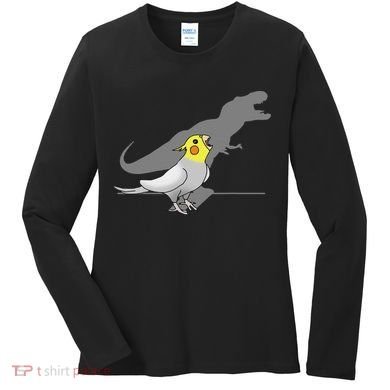 Cute Screaming Parrot Funny T Rex Cockatiel Women's Long Sleeve Shirt