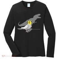 Cute Screaming Parrot Funny T Rex Cockatiel Women's Long Sleeve Shirt thumb 0