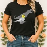 Cute Screaming Parrot Funny T Rex Cockatiel Women's T-Shirt thumb 2