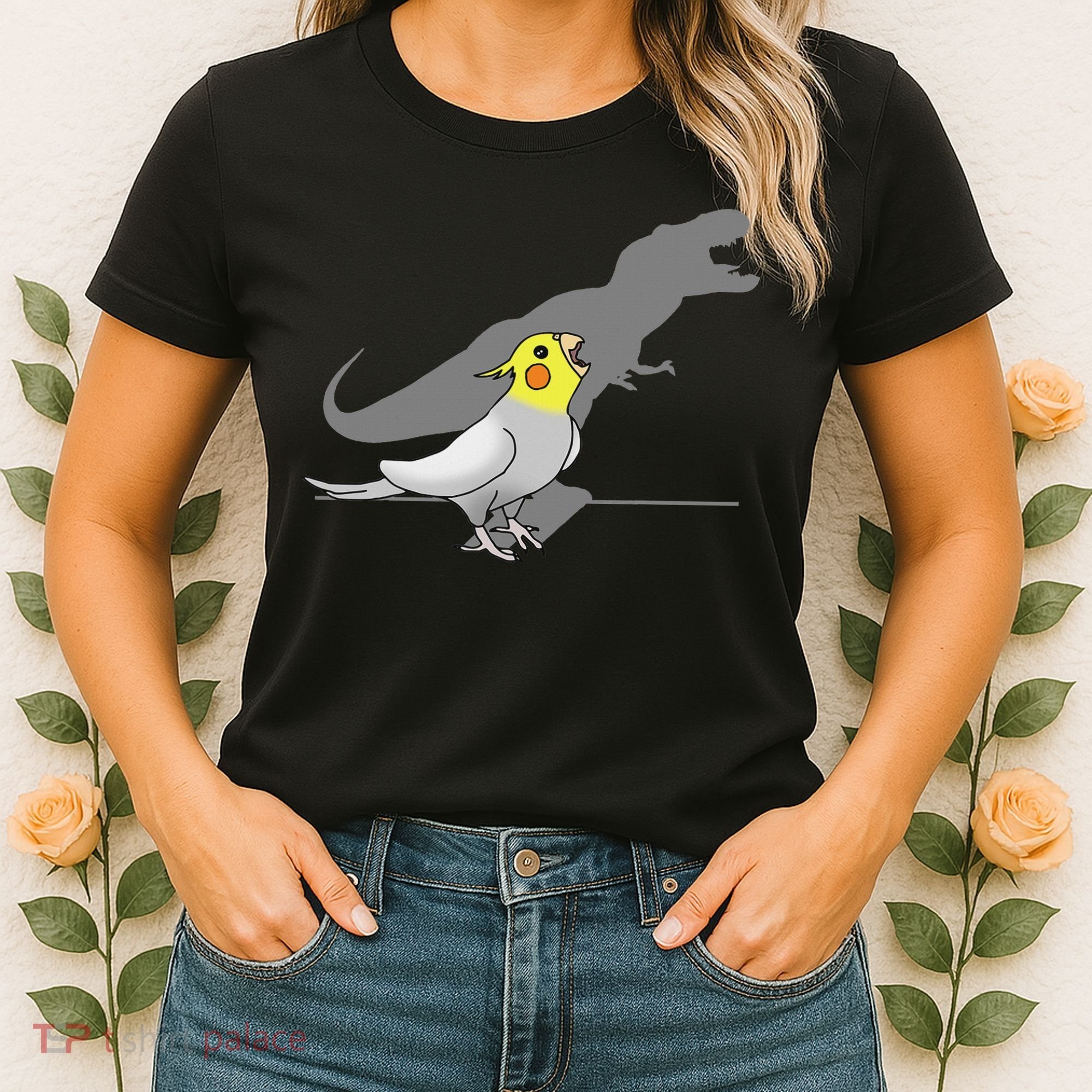 Cute Screaming Parrot Funny T Rex Cockatiel Women's T-Shirt