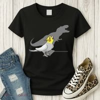 Cute Screaming Parrot Funny T Rex Cockatiel Women's T-Shirt thumb 3