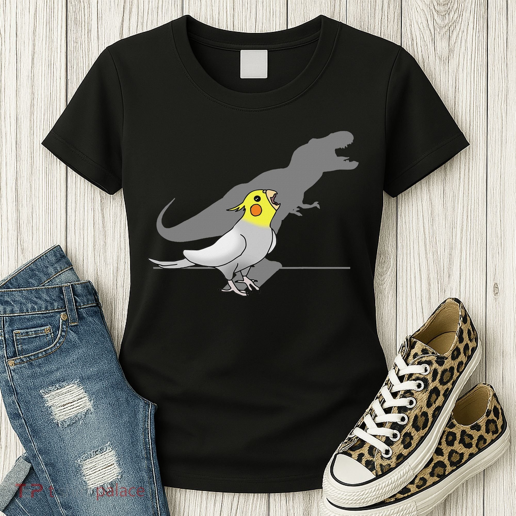 Cute Screaming Parrot Funny T Rex Cockatiel Women's T-Shirt
