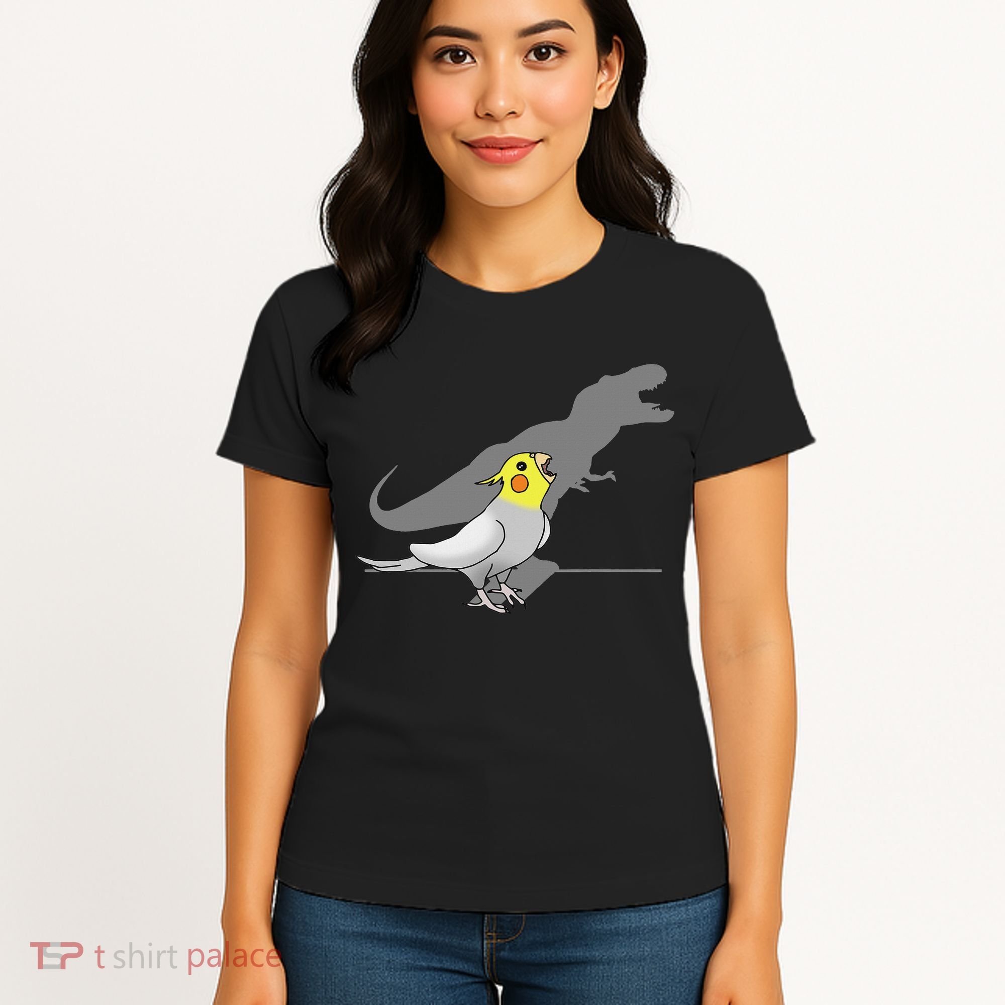Cute Screaming Parrot Funny T Rex Cockatiel Women's T-Shirt