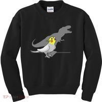 Cute Screaming Parrot Funny T Rex Cockatiel Kids Sweatshirt thumb 0