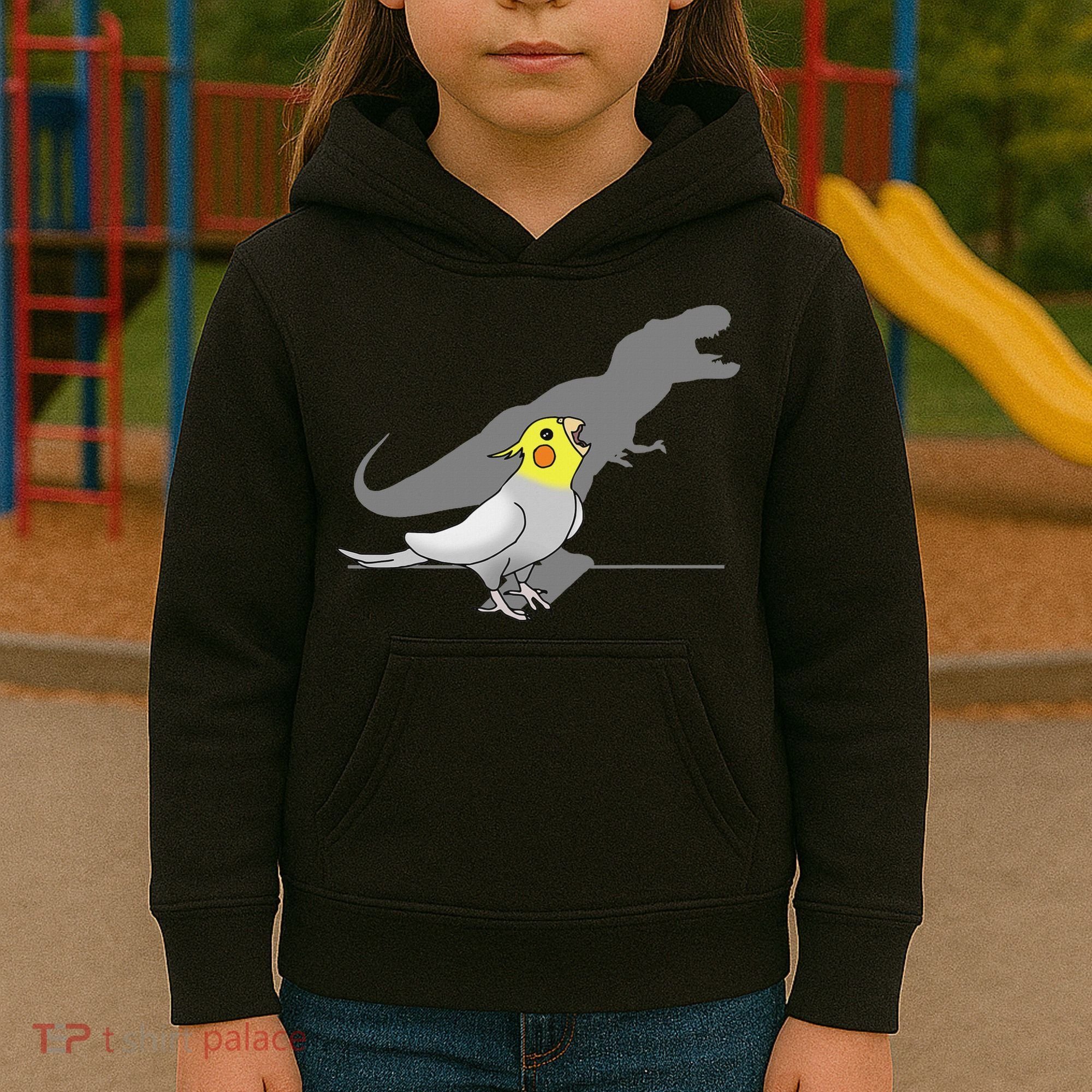 Cute Screaming Parrot Funny T Rex Cockatiel Kids Hoodie