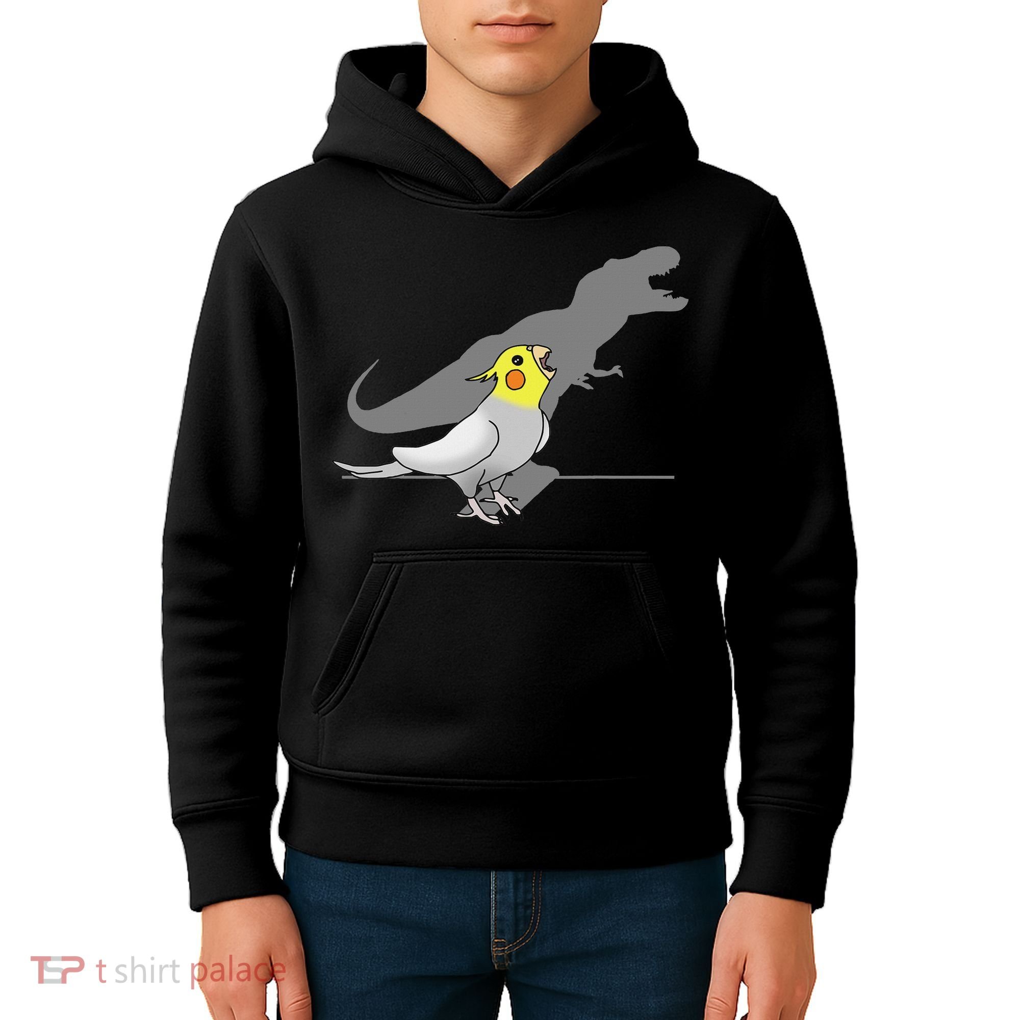 Cute Screaming Parrot Funny T Rex Cockatiel Kids Hoodie