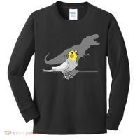 Cute Screaming Parrot Funny T Rex Cockatiel Kids Long Sleeve Shirt thumb 0