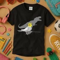 Cute Screaming Parrot Funny T Rex Cockatiel Kids T-Shirt thumb 3