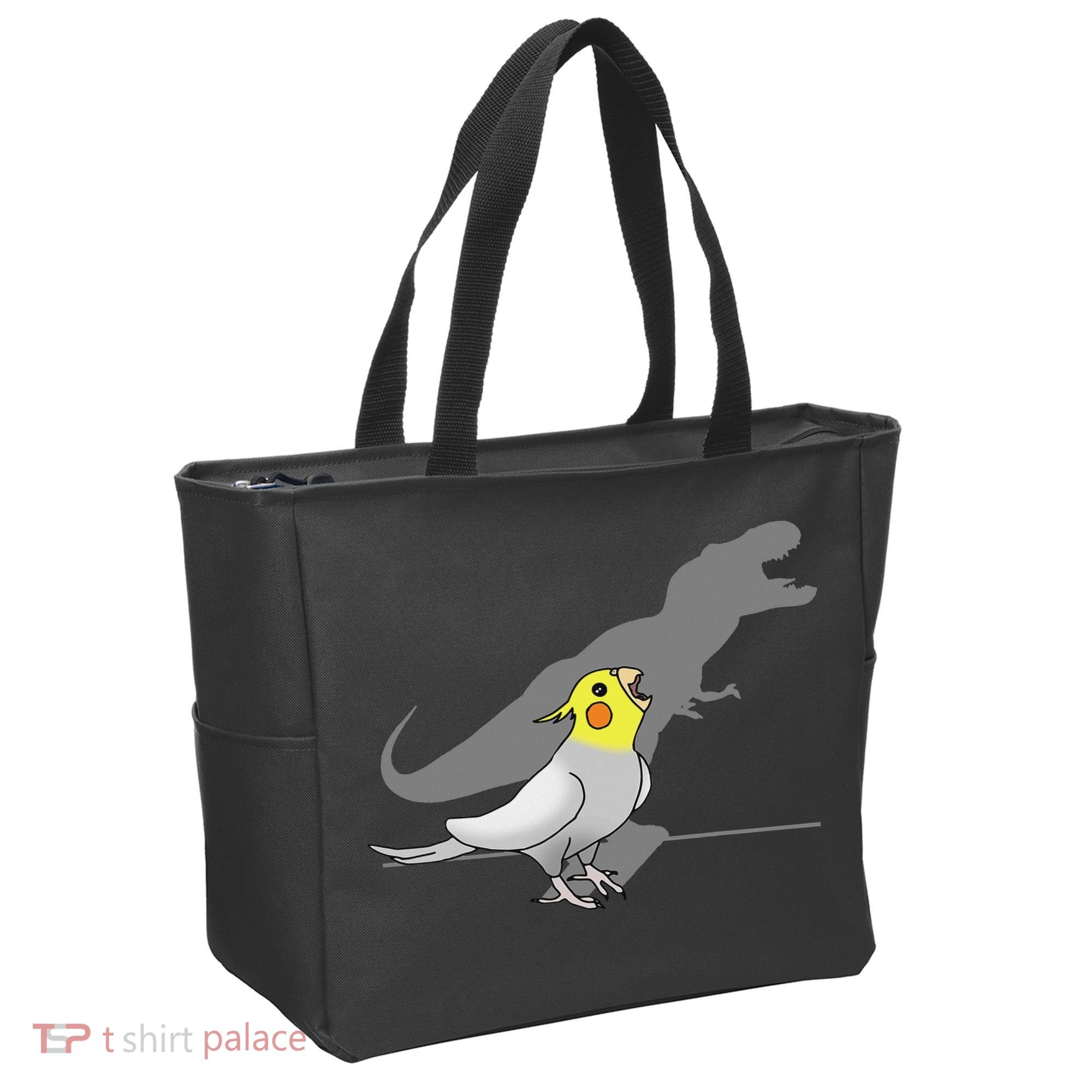 Cute Screaming Parrot Funny T Rex Cockatiel Tote Bag