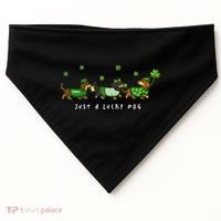 Cute St Patrick's Day Just A Lucky Dog Dachshunds USA-Made Doggie Bandana thumb 0