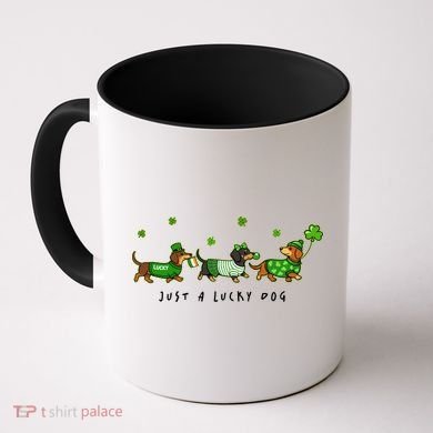 Cute St Patrick's Day Just A Lucky Dog Dachshunds Coffee Mug