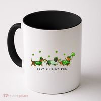 Cute St Patrick's Day Just A Lucky Dog Dachshunds Coffee Mug thumb 0