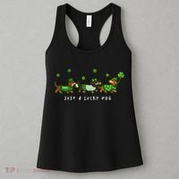 Cute St Patrick's Day Just A Lucky Dog Dachshunds Women's Tank Top thumb 3