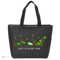 Cute St Patrick's Day Just A Lucky Dog Dachshunds Tote Bag thumb 0