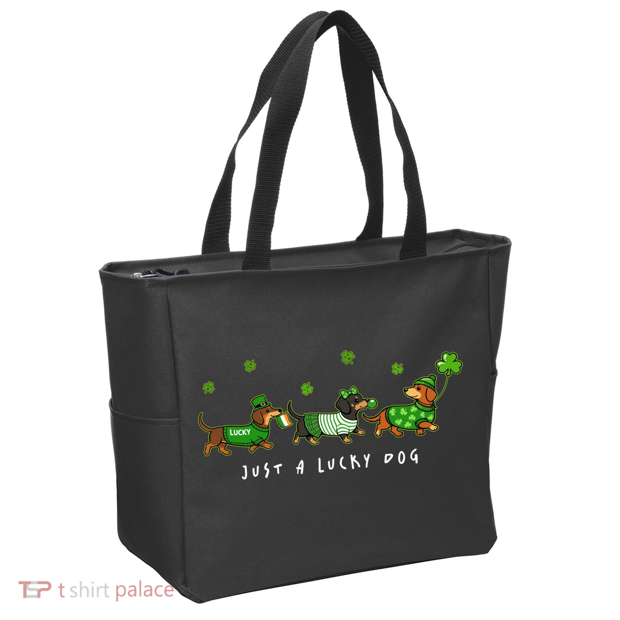 Cute St Patrick's Day Just A Lucky Dog Dachshunds Tote Bag