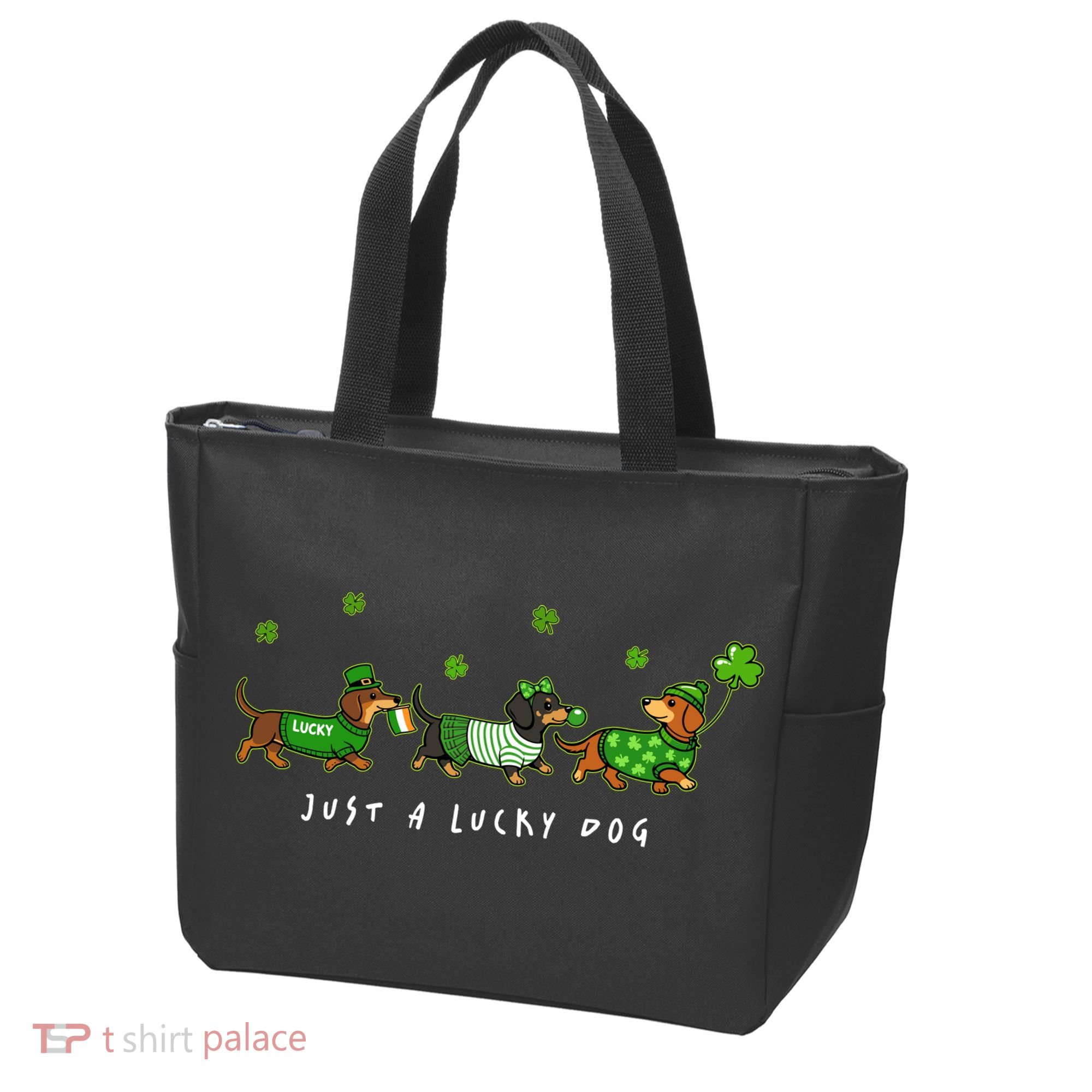 Cute St Patrick's Day Just A Lucky Dog Dachshunds Tote Bag