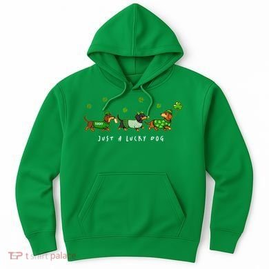 Cute St Patrick's Day Just A Lucky Dog Dachshunds Hoodie