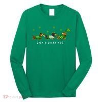 Cute St Patrick's Day Just A Lucky Dog Dachshunds Long Sleeve Shirt thumb 0