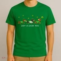 Cute St Patrick's Day Just A Lucky Dog Dachshunds T-Shirt thumb 3