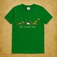 Cute St Patrick's Day Just A Lucky Dog Dachshunds T-Shirt thumb 5