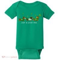 Cute St Patrick's Day Just A Lucky Dog Dachshunds Baby Bodysuit thumb 0