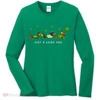 Cute St Patrick's Day Just A Lucky Dog Dachshunds Women's Long Sleeve Shirt thumb 0