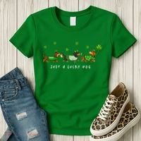 Cute St Patrick's Day Just A Lucky Dog Dachshunds Women's T-Shirt thumb 3