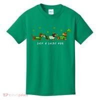 Cute St Patrick's Day Just A Lucky Dog Dachshunds Kids T-Shirt thumb 0