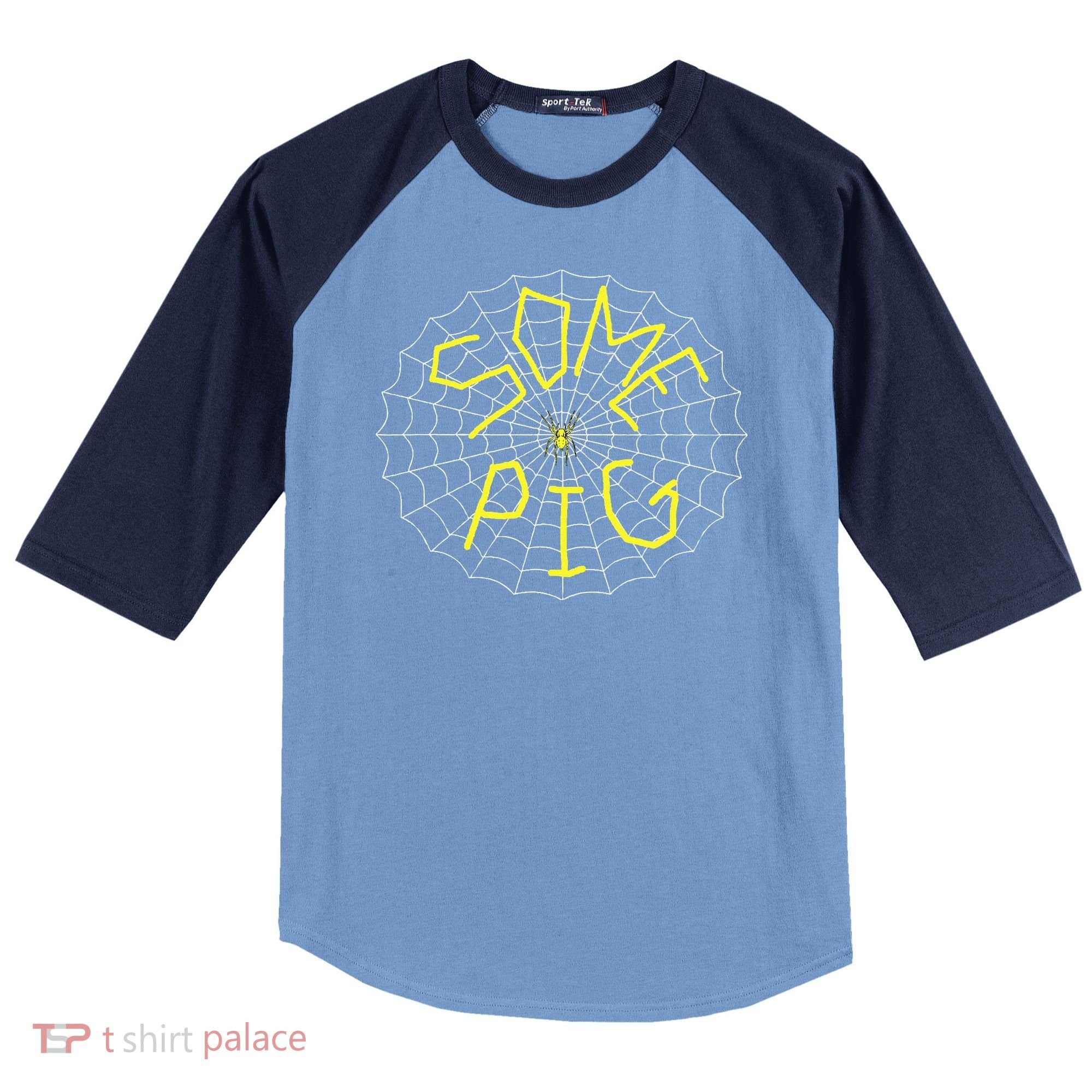 Charlotte's Some Pig Spider Web  Raglan Baseball Sleeve Shirt