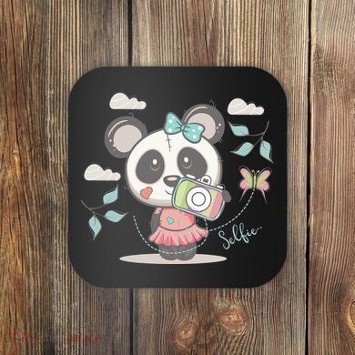 Cute Selfie Panda Girl Coaster