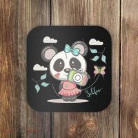 Cute Selfie Panda Girl Coaster thumb 0