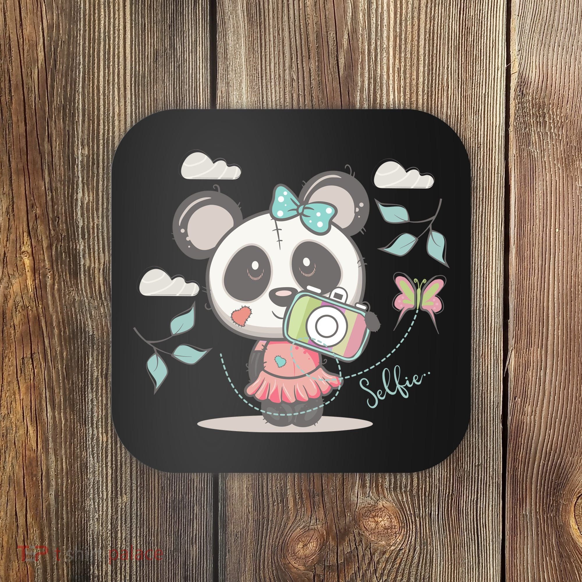 Cute Selfie Panda Girl Coaster