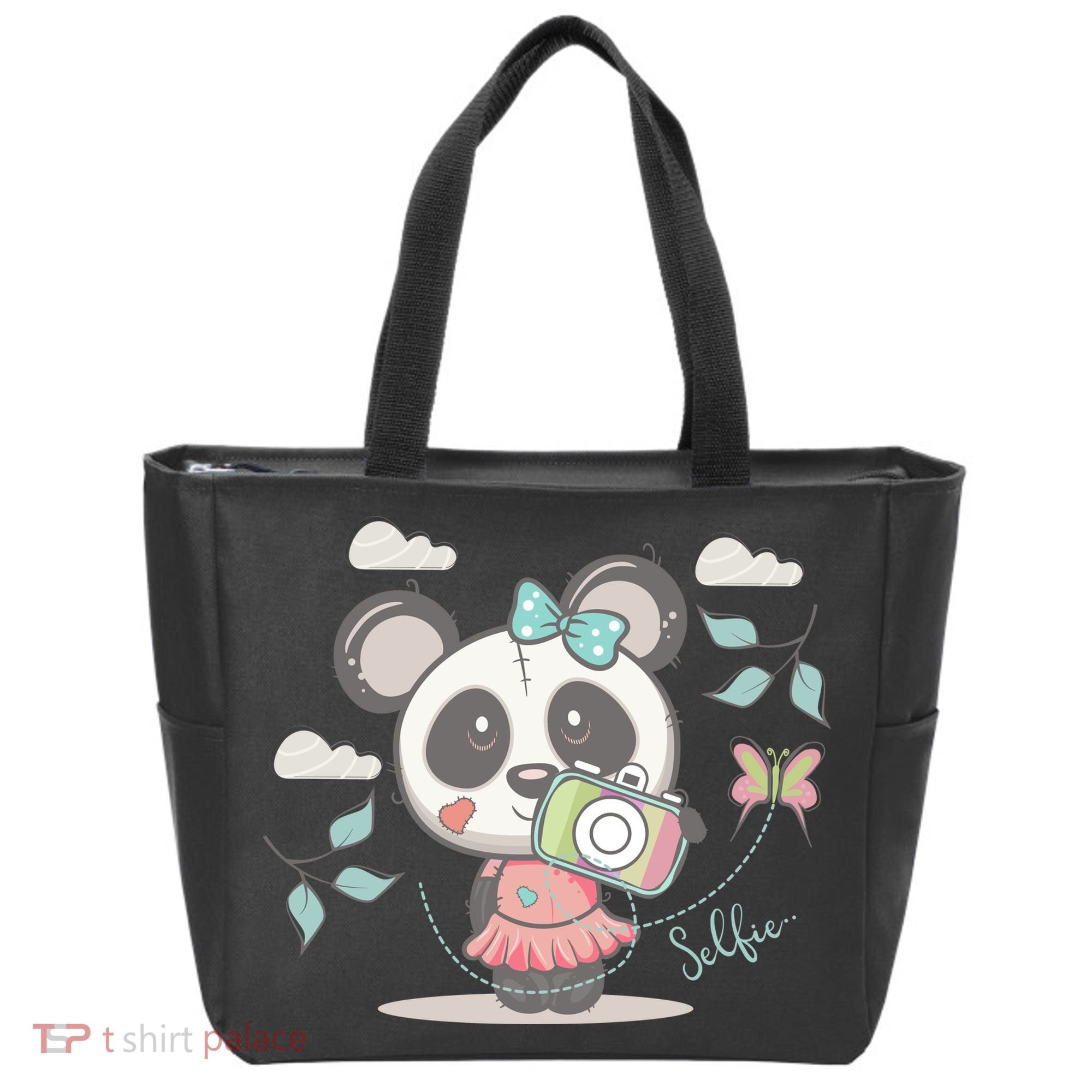 Cute Selfie Panda Girl Tote Bag