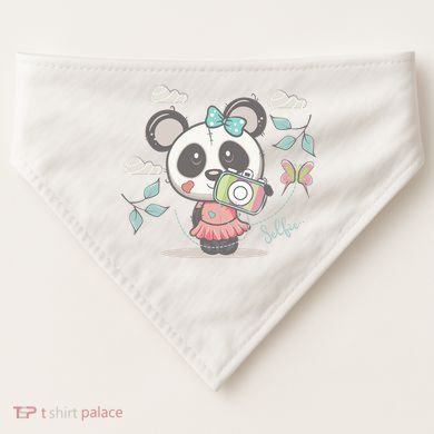 Cute Selfie Panda Girl USA-Made Doggie Bandana