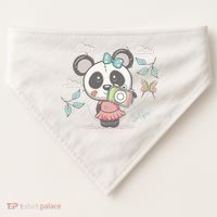 Cute Selfie Panda Girl USA-Made Doggie Bandana thumb 0