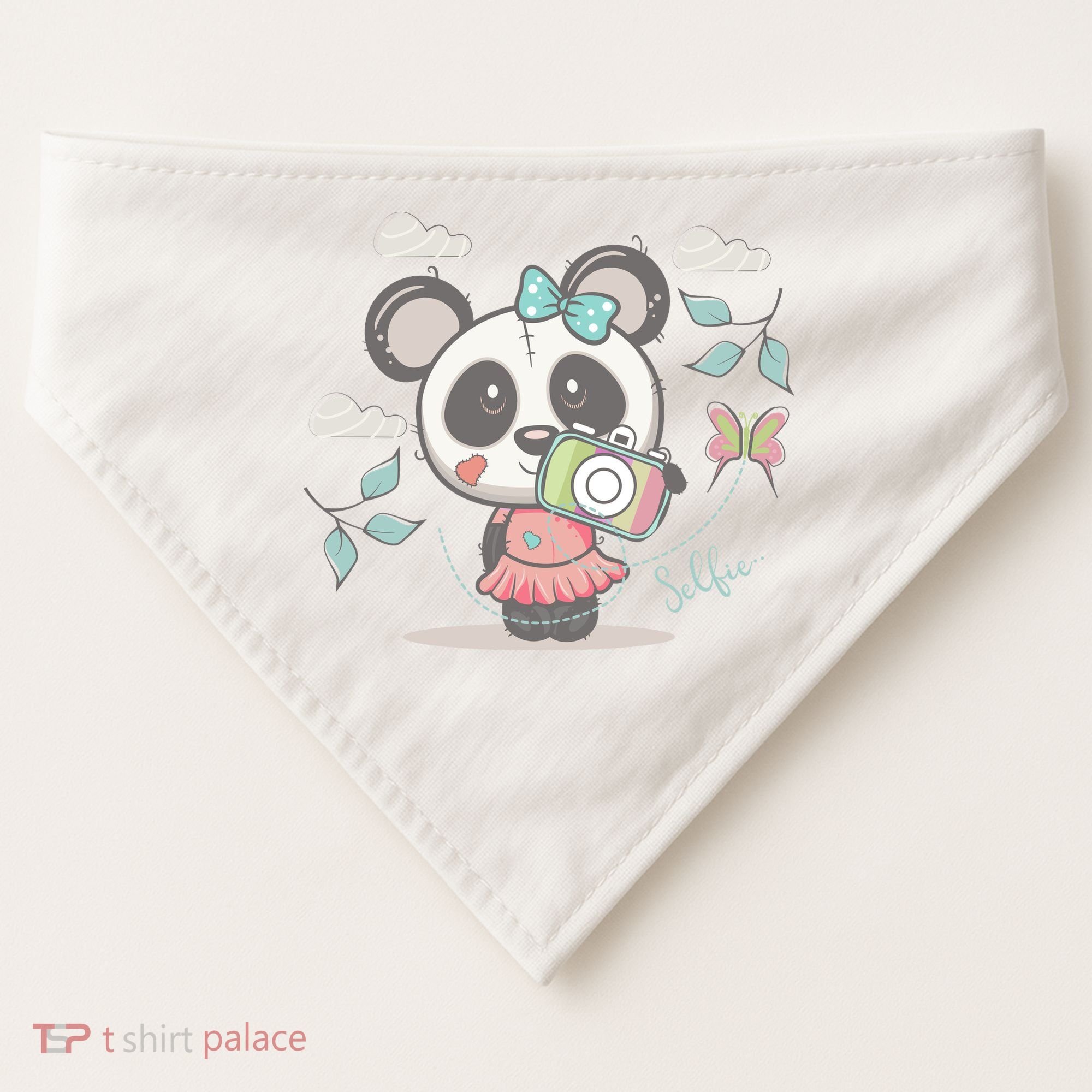 Cute Selfie Panda Girl USA-Made Doggie Bandana