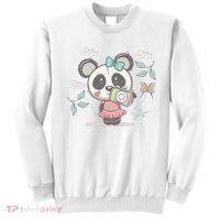 Cute Selfie Panda Girl Sweatshirt thumb 0