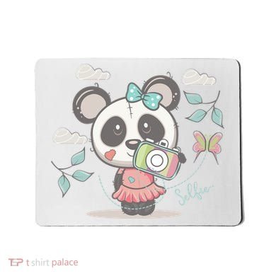 Cute Selfie Panda Girl Mousepad
