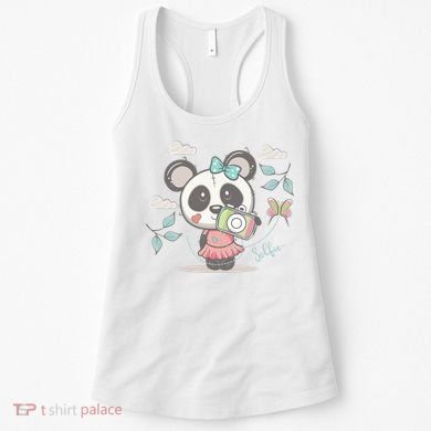 Cute Selfie Panda Girl Women's Tank Top