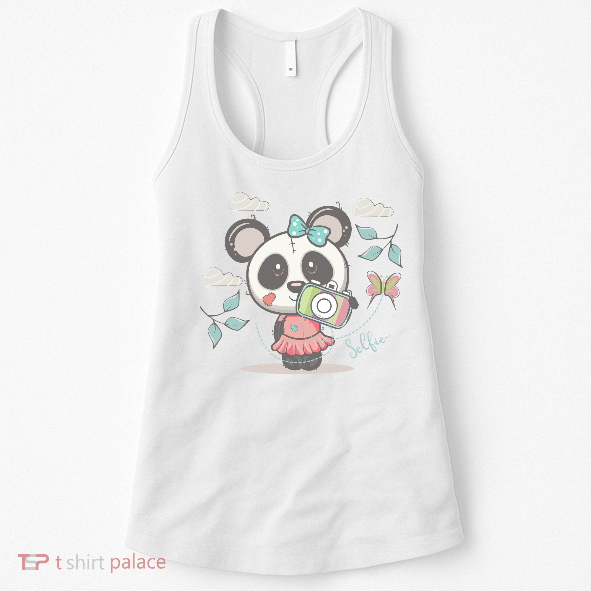 Cute Selfie Panda Girl Women's Tank Top