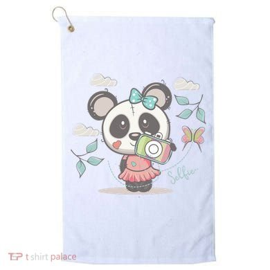 Cute Selfie Panda Girl Golf Towel