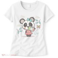 Cute Selfie Panda Girl Women's T-Shirt thumb 0