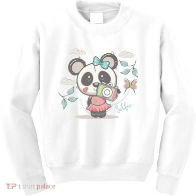 Cute Selfie Panda Girl Kids Sweatshirt
