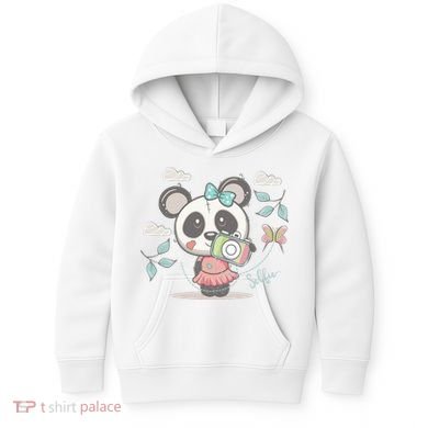 Cute Selfie Panda Girl Kids Hoodie