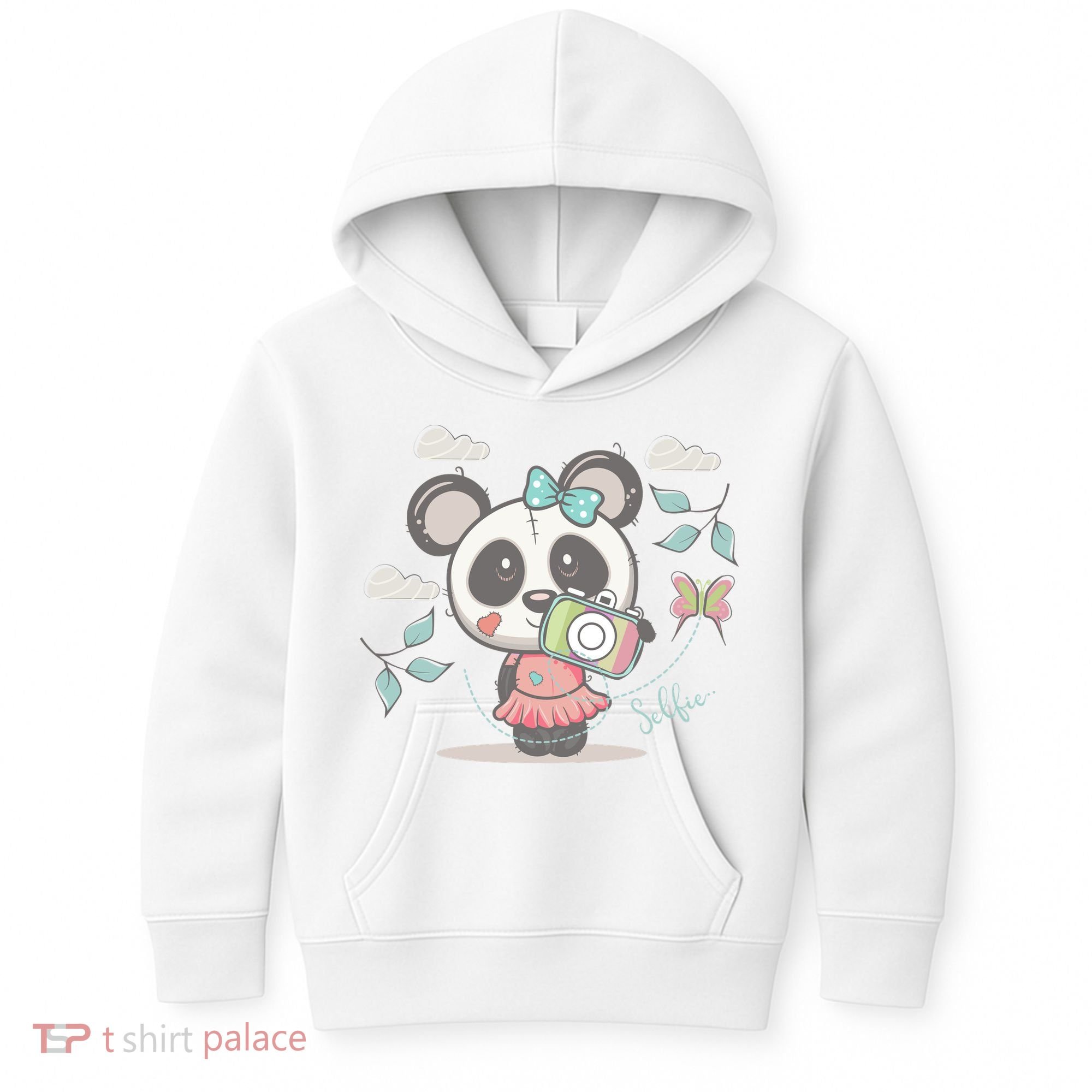 Cute Selfie Panda Girl Kids Hoodie